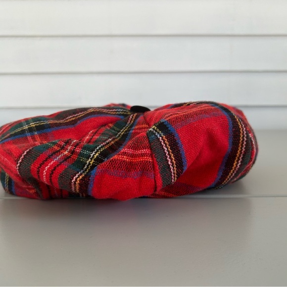 Ladies, red plaid newsboys hat - Picture 3 of 5